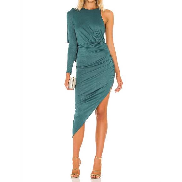 NEW RONNY KOBO abilene asymmetrical dress in teal - Picture 1 of 5